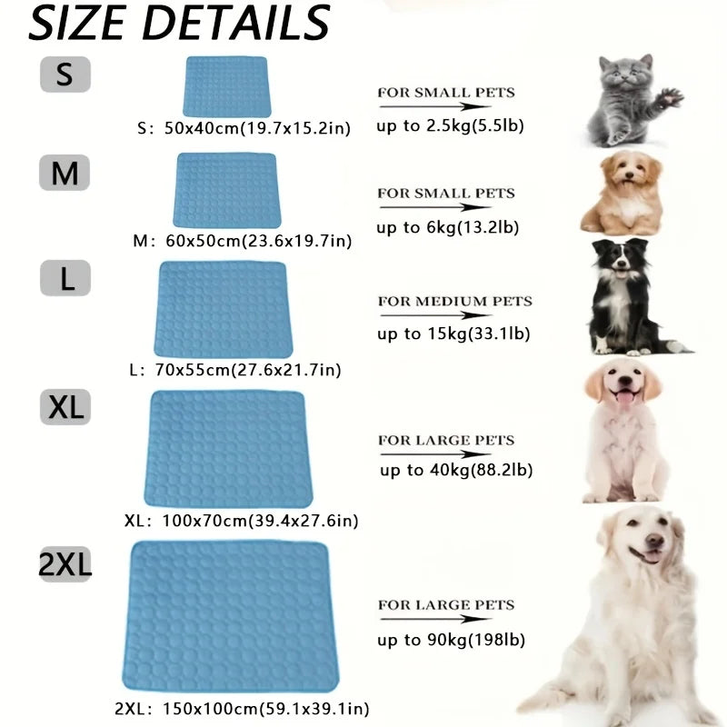 Dog Cooling Mat – Summer Ice Pad Bed for Dogs & Cats