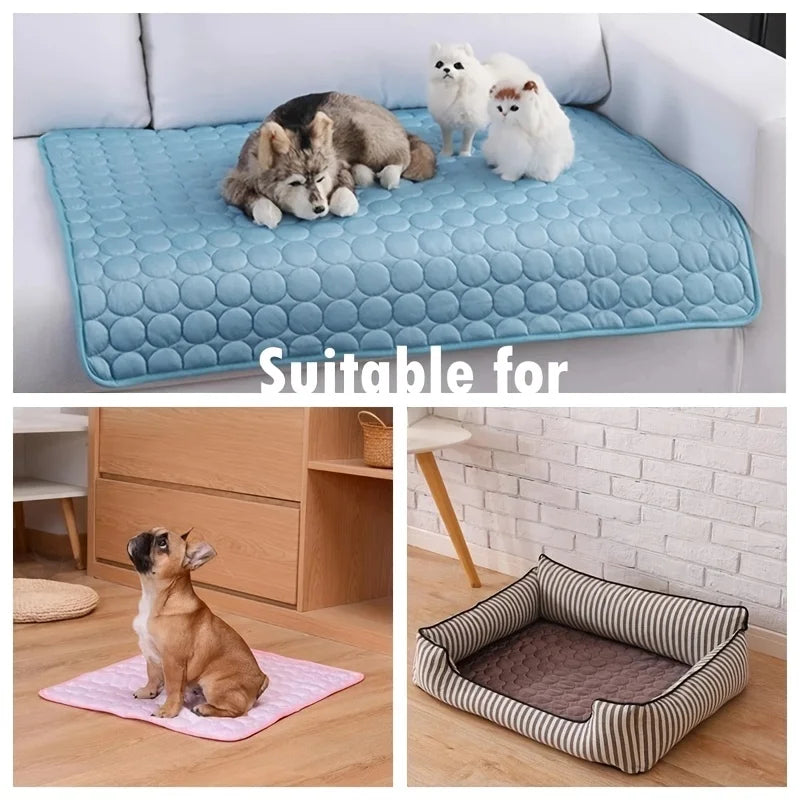 Dog Cooling Mat – Summer Ice Pad Bed for Dogs & Cats