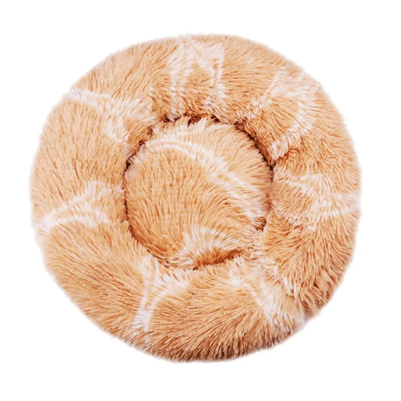 Round Plush Pet Bed – Super Soft Warm Bed for Cats & Dogs (40–90cm)