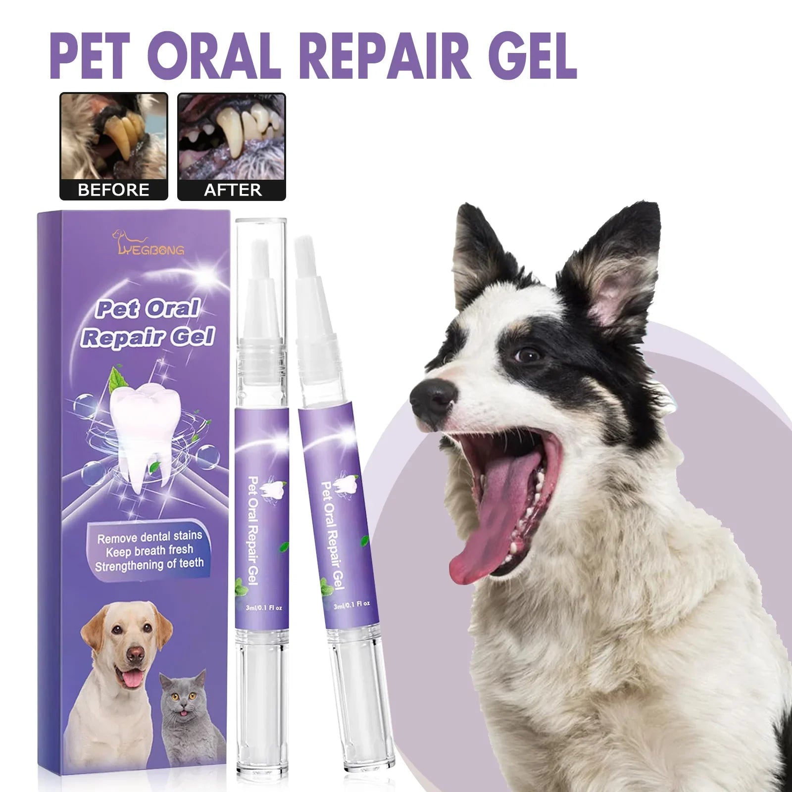 Pet Teeth Cleaning Pen – Natural Dental Stain Remover for Dogs & Cats