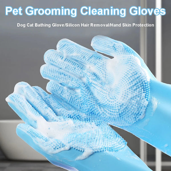 Pet Grooming Glove – Soft Silicone Bath & Hair Removal Mitt