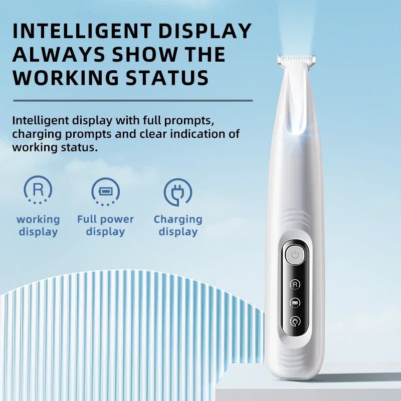 Type-C LED Dog Paw Trimmer – Waterproof Pet Hair Clipper