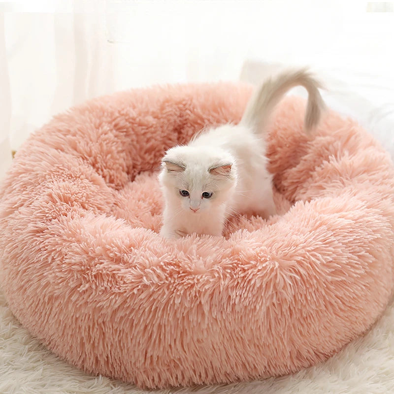 Plush Pet Nest – Warm Detachable Round Bed for Cats & Dogs