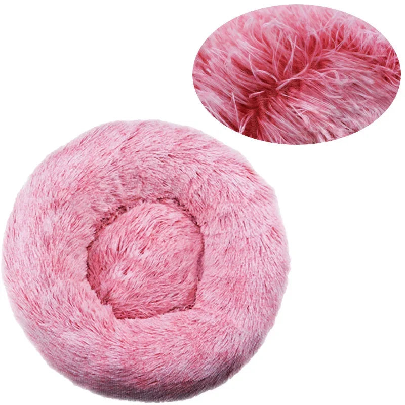 Round Plush Pet Bed – Super Soft Warm Bed for Cats & Dogs (40–90cm)