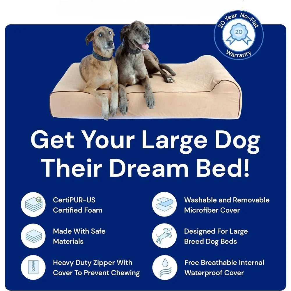 Orthopedic Memory Foam Dog Bed – Large Waterproof Washable Bed
