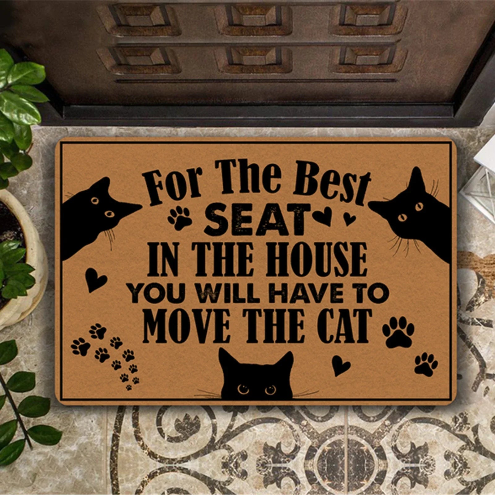 Cats Welcome People Tolerated Doormat – Funny Home Decor Rug