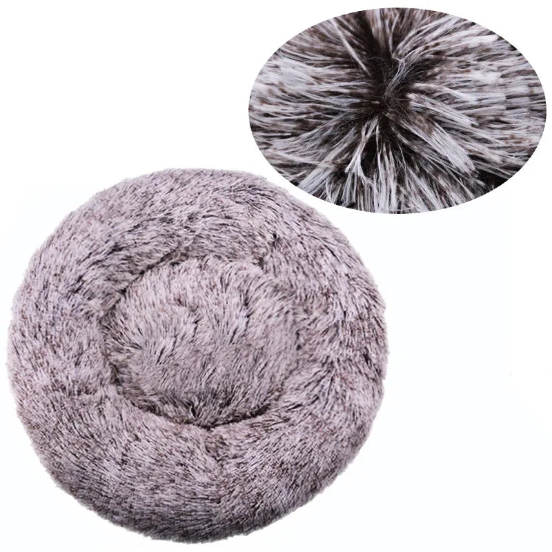Round Plush Pet Bed – Super Soft Warm Bed for Cats & Dogs (40–90cm)