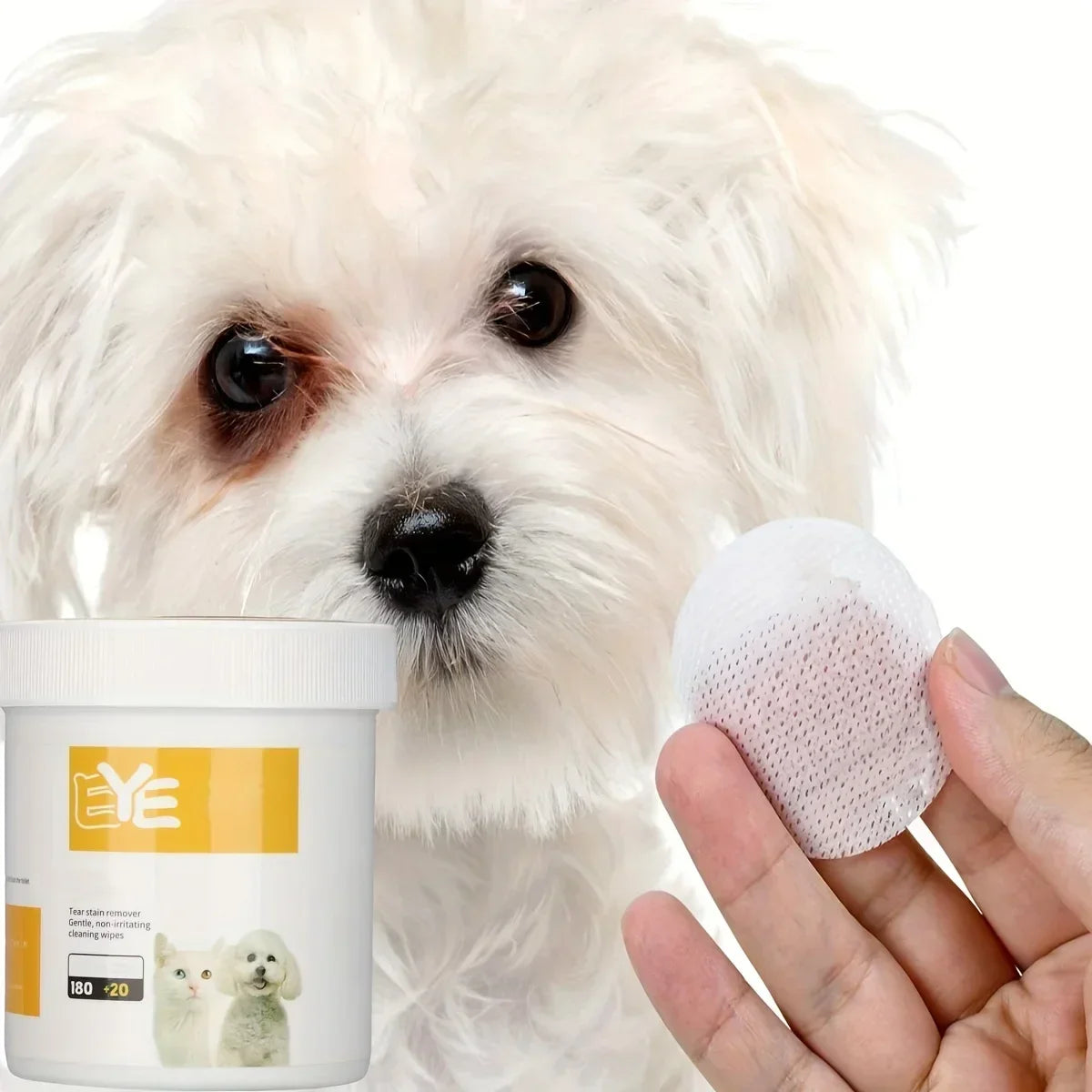200PCS Pet Eye Wipes – Gentle Tear Stain Remover for Dogs & Cats