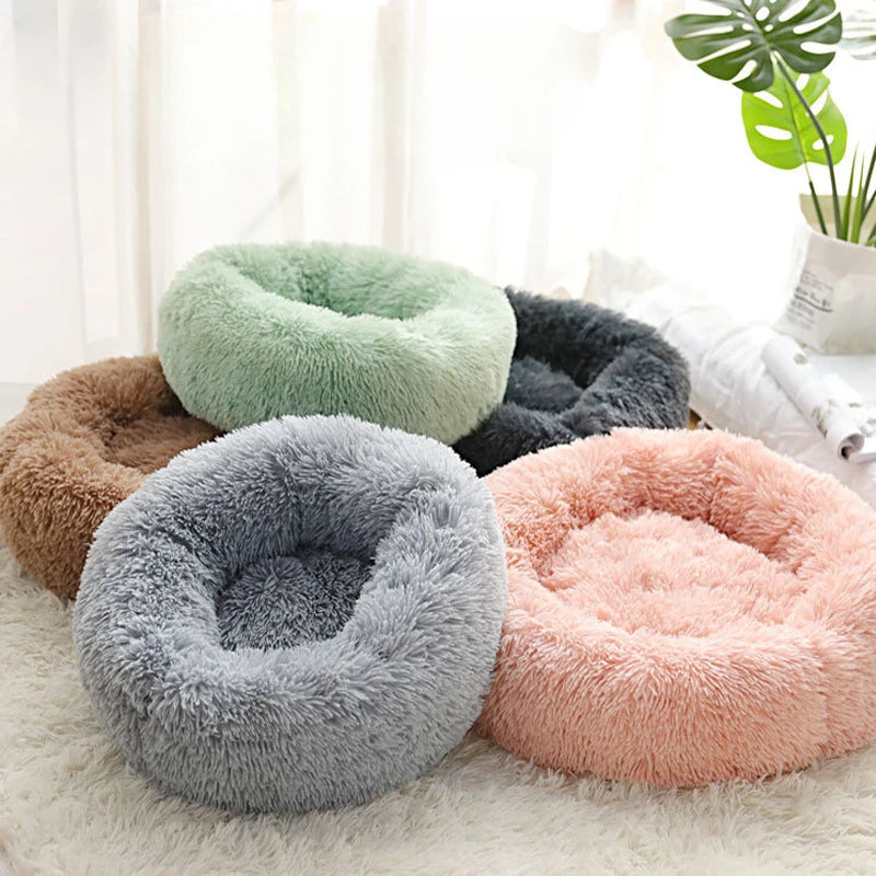 Plush Pet Nest – Warm Detachable Round Bed for Cats & Dogs