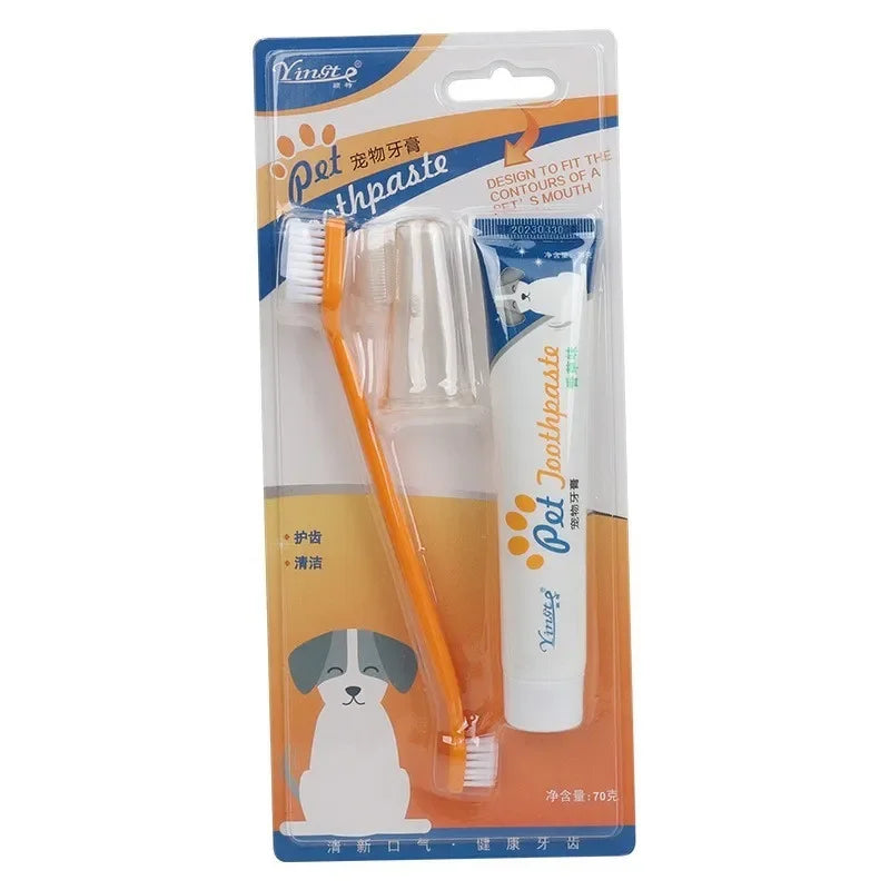 Pet Dental Care Kit – Toothbrush & Toothpaste Set for Dogs & Cats
