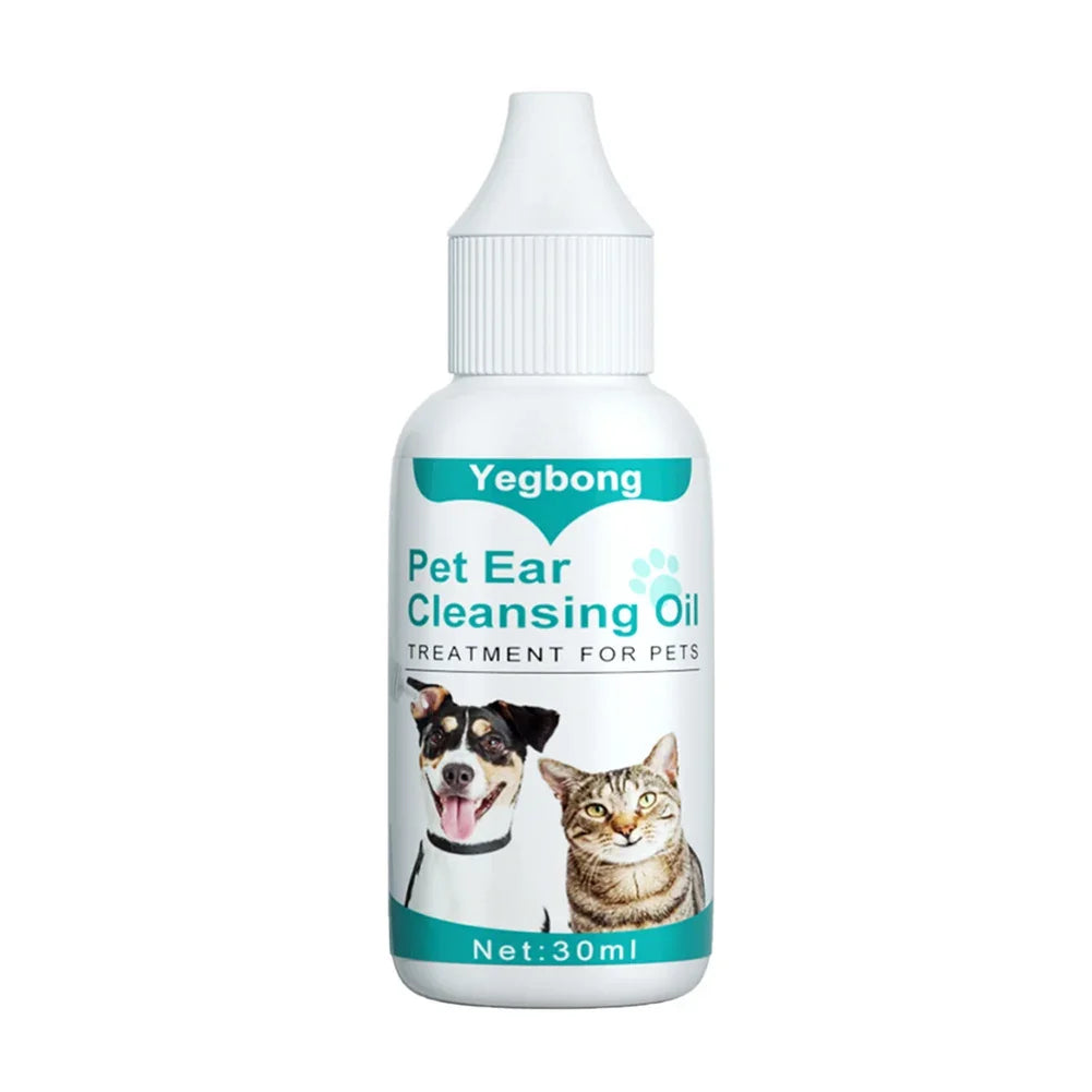 Pet Ear Cleaning Oil – Mite & Odor Remover for Dogs & Cats 30ml