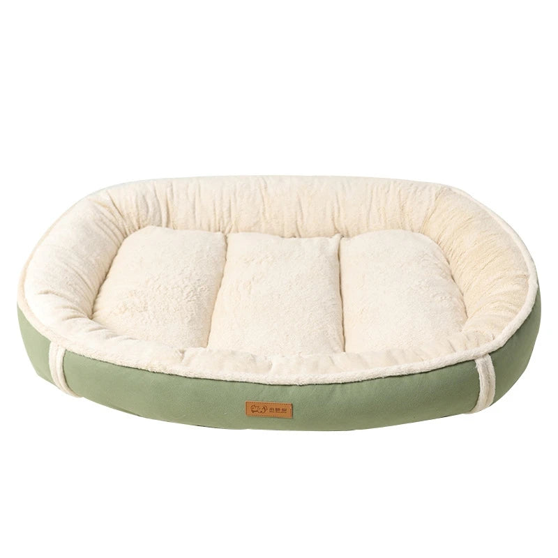 Winter Pet Bed – Warm Suede Cat & Dog Nest with Washable Pad