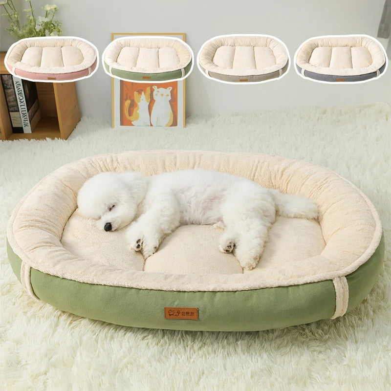 Winter Pet Bed – Warm Suede Cat & Dog Nest with Washable Pad