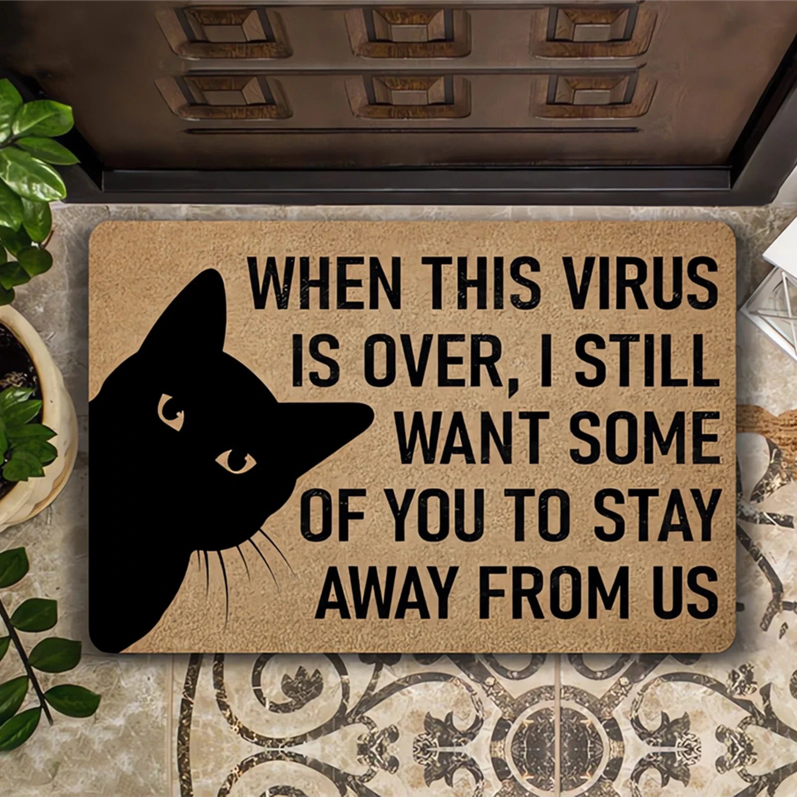 Cats Welcome People Tolerated Doormat – Funny Home Decor Rug