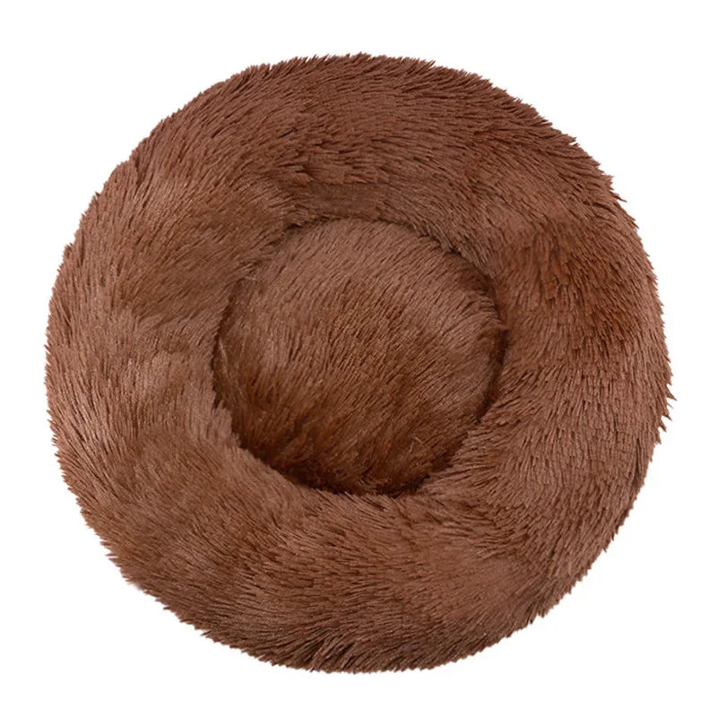 Round Plush Pet Bed – Super Soft Warm Bed for Cats & Dogs (40–90cm)