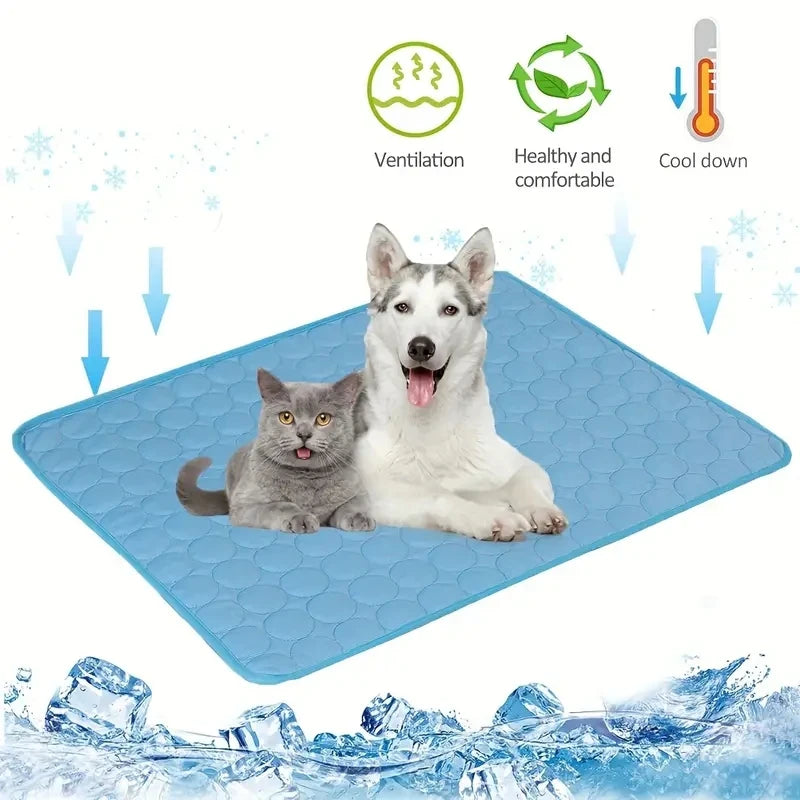 Dog Cooling Mat – Summer Ice Pad Bed for Dogs & Cats