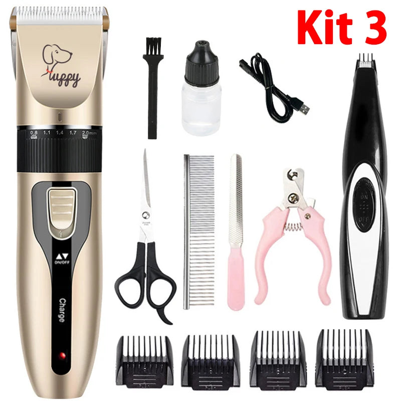 Rechargeable Pet Clipper Kit – Professional Dog & Cat Grooming Set