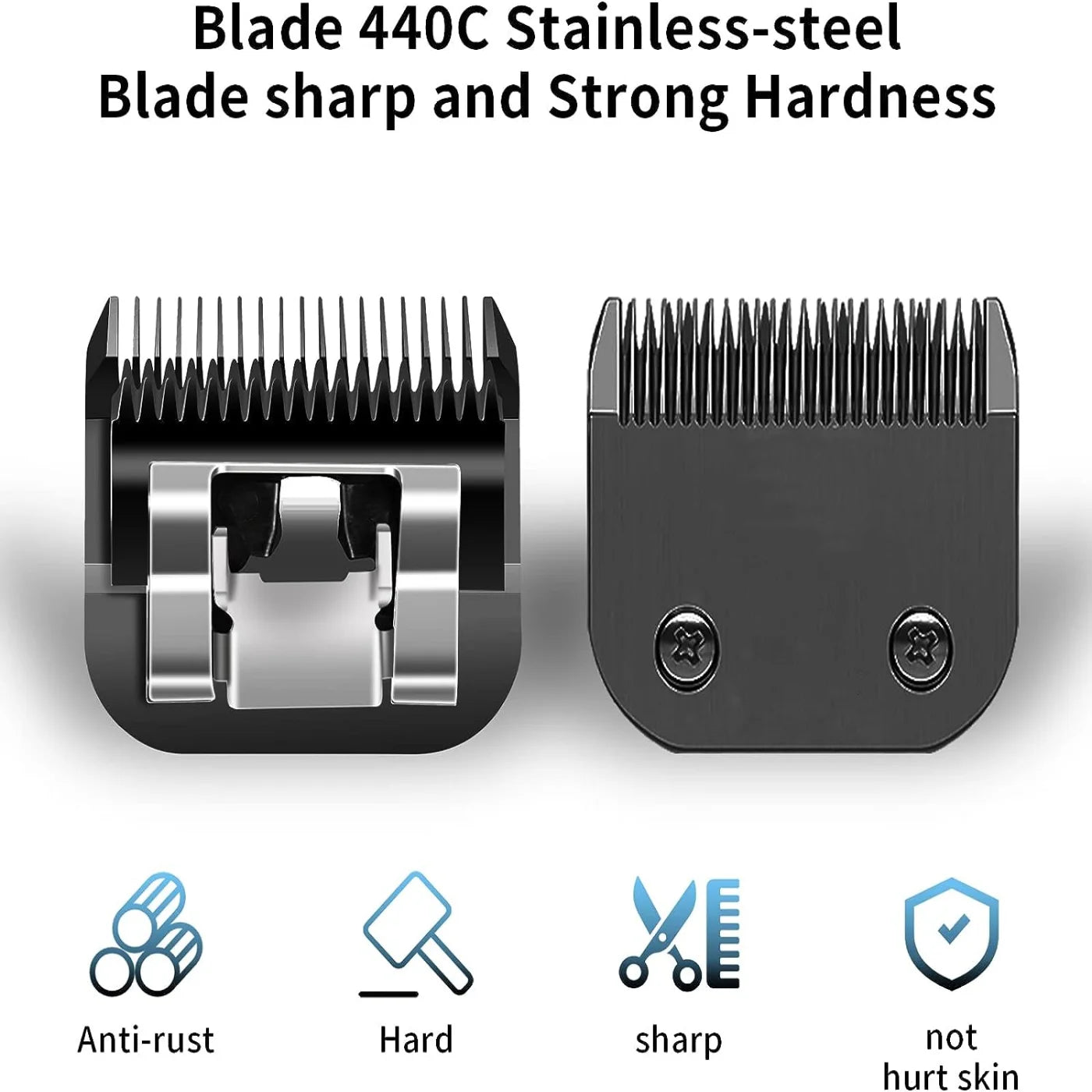 Detachable Pet Clipper Blades – Compatible with Andis, Oster & Wahl