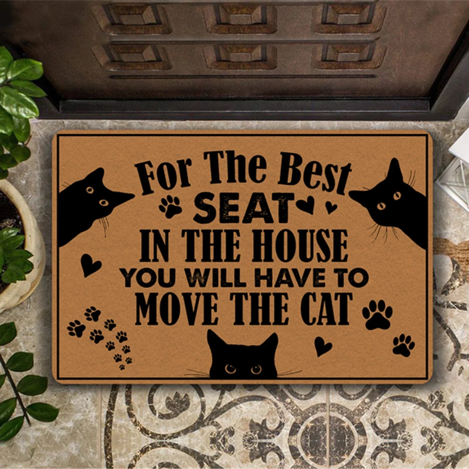 Cats Welcome People Tolerated Doormat – Funny Home Decor Rug