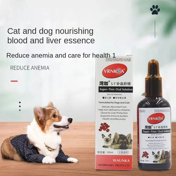 Pet Probiotic Nutrient Solution – 100ml Multivitamin & Liver Support for Dogs & Cats