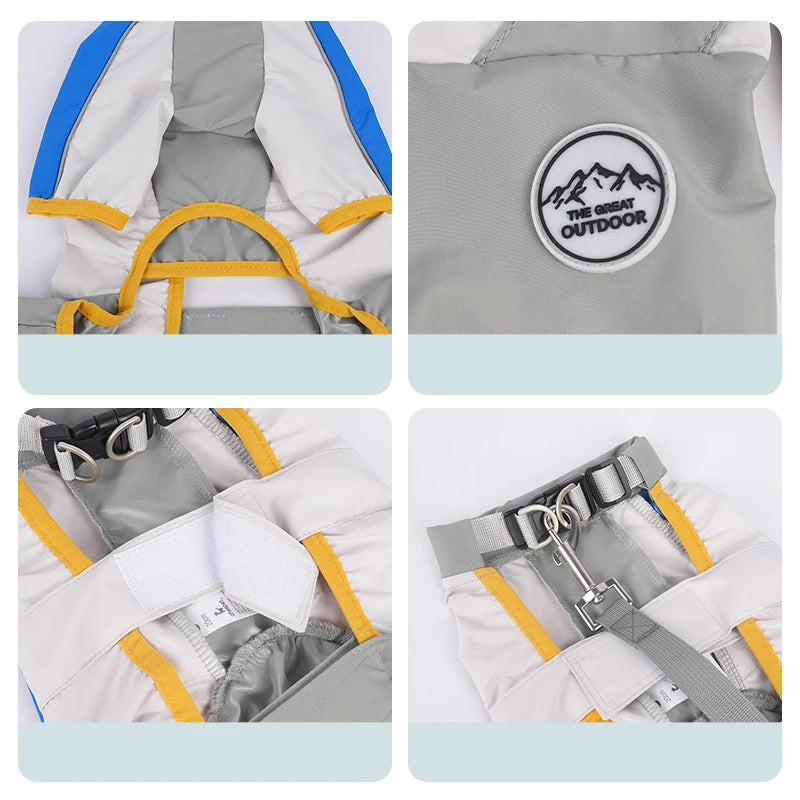 Waterproof Dog Jumpsuit – Reflective Outdoor Coat for Small & Medium Dogs