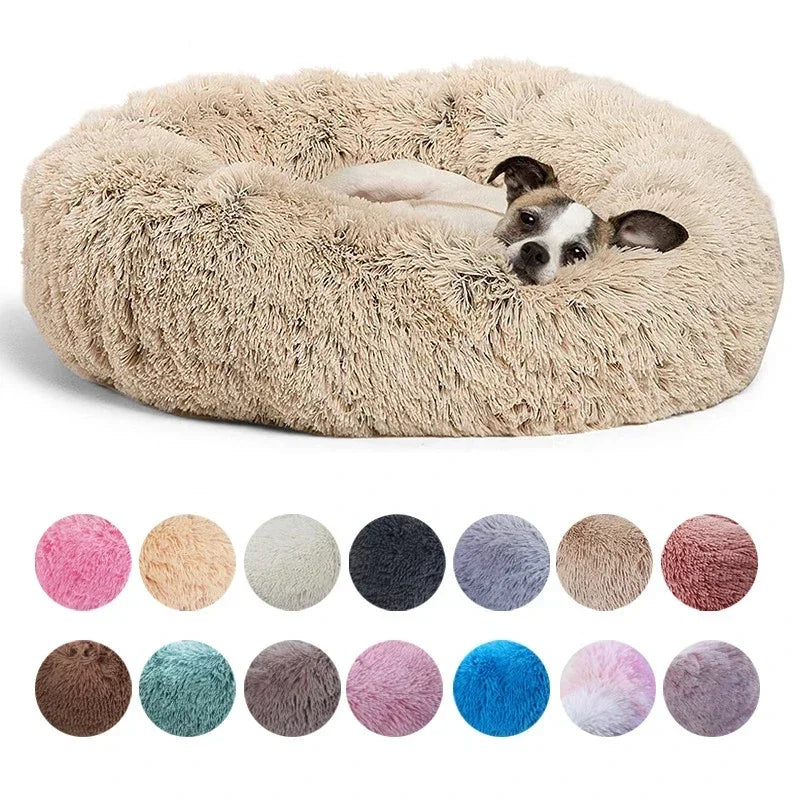Round Plush Pet Bed – Super Soft Warm Bed for Cats & Dogs (40–90cm)