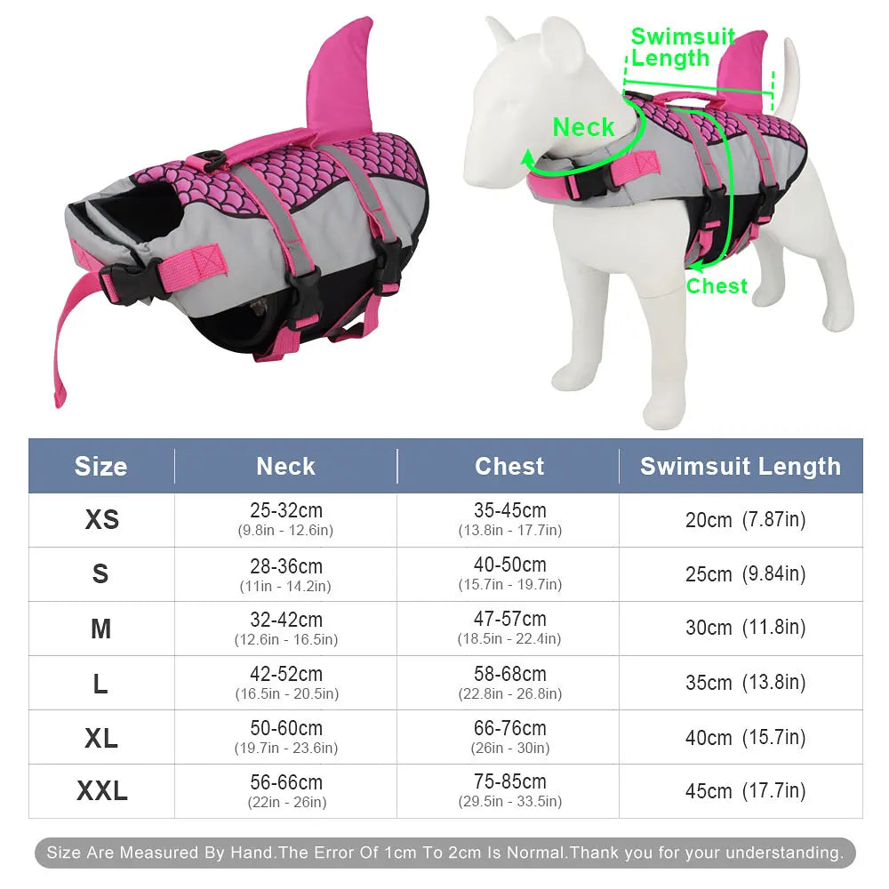 Shark Dog Life Jacket – Pet Swim Vest & Safety Harness