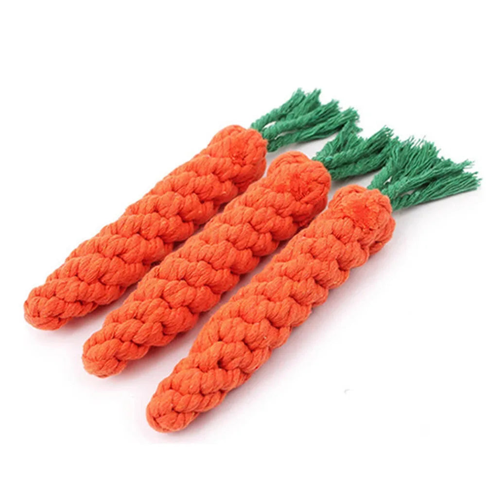 Carrot Rope Dog Toy – Durable Cotton Chew Toy for Puppies