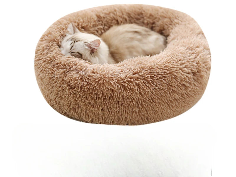 Plush Pet Nest – Warm Detachable Round Bed for Cats & Dogs