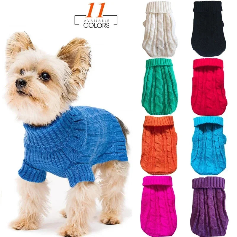 Knitted Dog Sweater – Winter Warm Clothes for Small & Medium Dogs