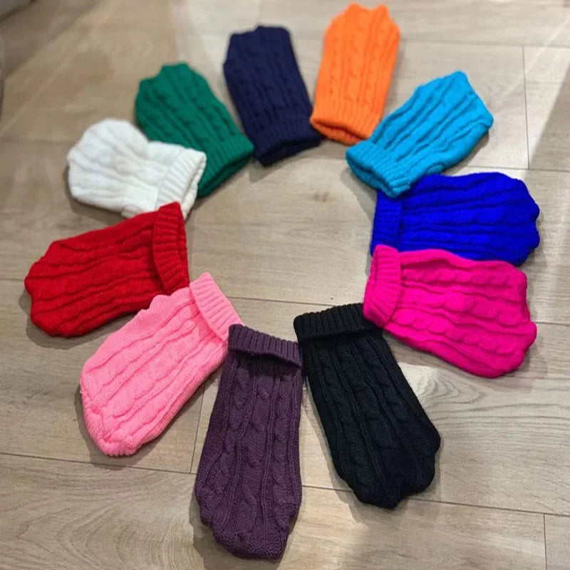 Knitted Dog Sweater – Winter Warm Clothes for Small & Medium Dogs