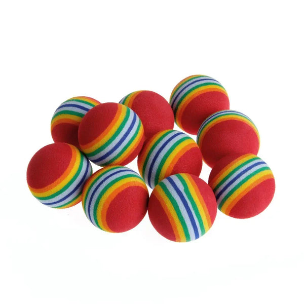 10PCS Colorful Cat Toy Balls – Interactive Rattle Play Set