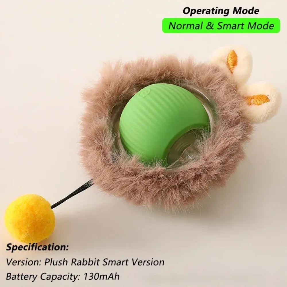 Smart Rolling Cat Toy – Electric Mouse Ball with Faux Tail