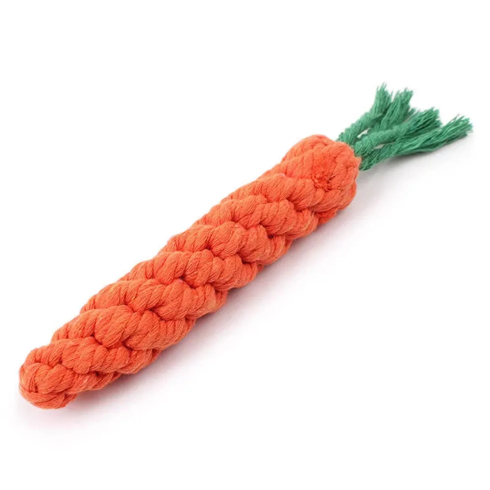 Carrot Rope Dog Toy – Durable Cotton Chew Toy for Puppies