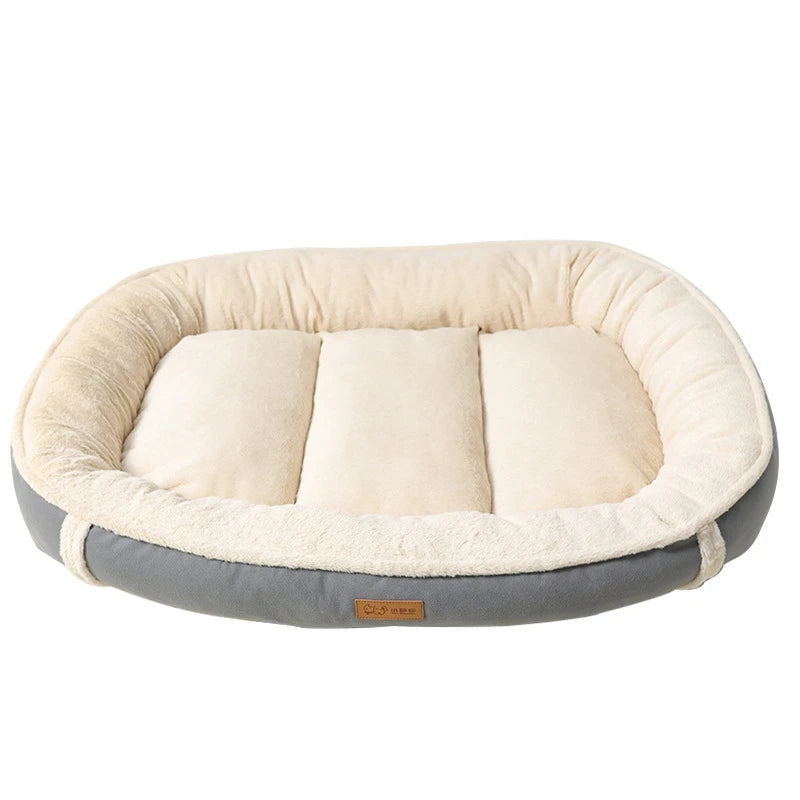 Winter Pet Bed – Warm Suede Cat & Dog Nest with Washable Pad