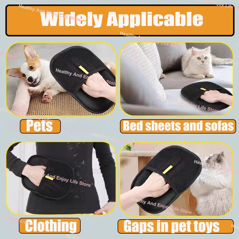 Double-Sided Pet Grooming Gloves – Hair Cleaning & Massage Tool