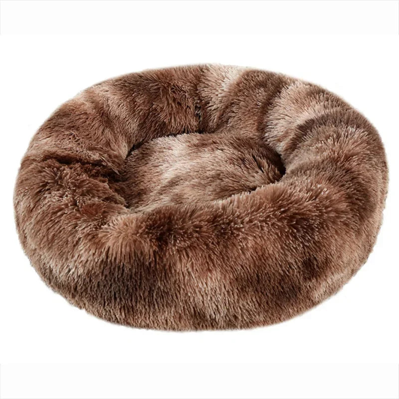 Round Plush Pet Bed – Super Soft Warm Bed for Cats & Dogs (40–90cm)