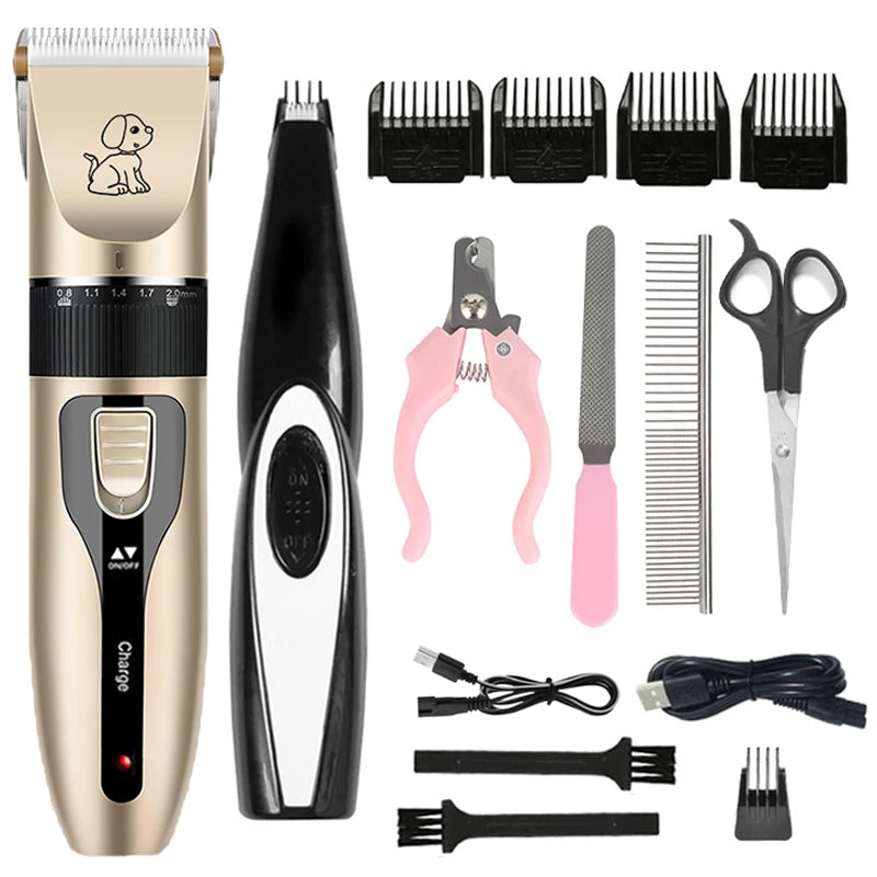 Rechargeable Pet Clipper Kit – Professional Dog & Cat Grooming Set