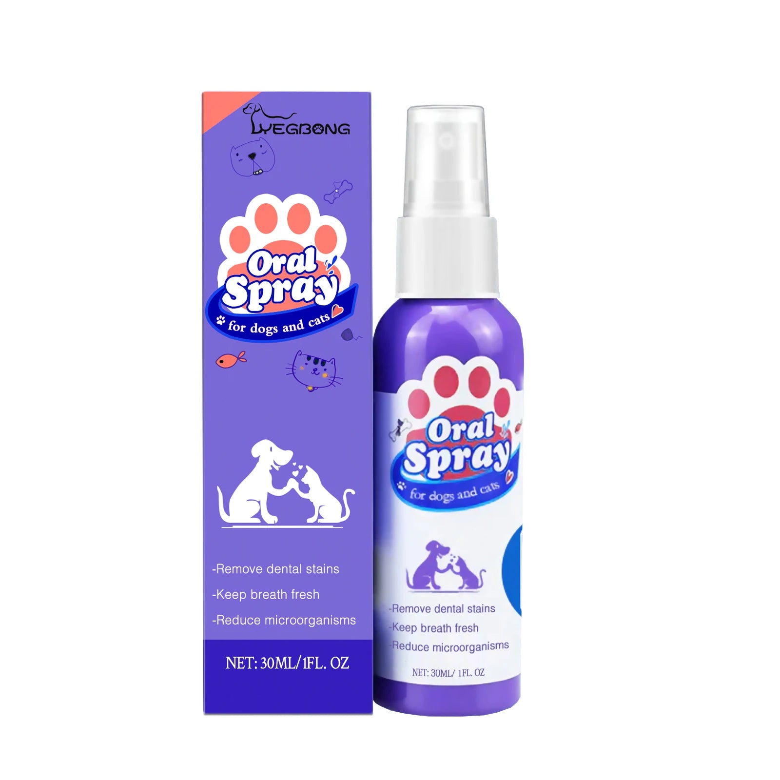 Pet Dental Spray – Fresh Breath & Tartar Remover for Dogs & Cats 30ml