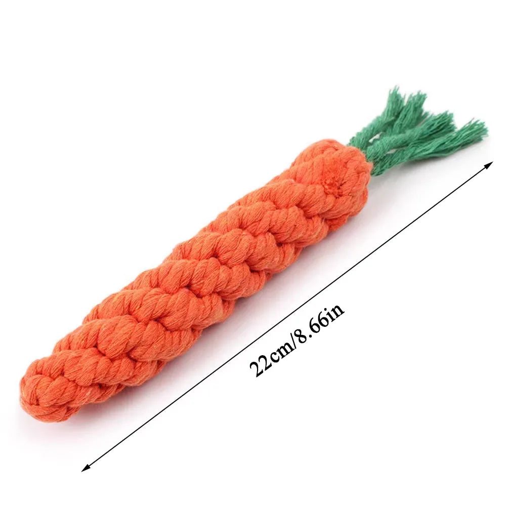 Carrot Rope Dog Toy – Durable Cotton Chew Toy for Puppies