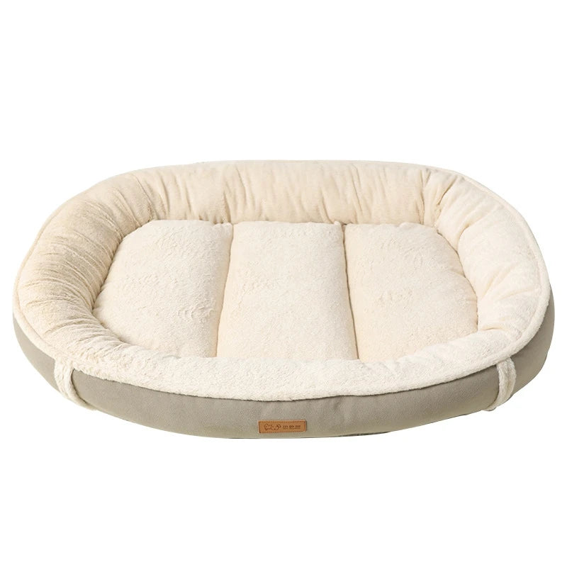 Winter Pet Bed – Warm Suede Cat & Dog Nest with Washable Pad