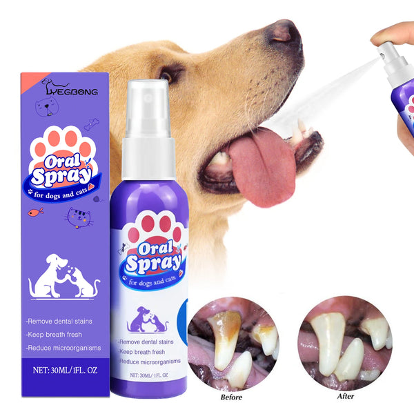 Pet Dental Spray – Fresh Breath & Tartar Remover for Dogs & Cats 30ml