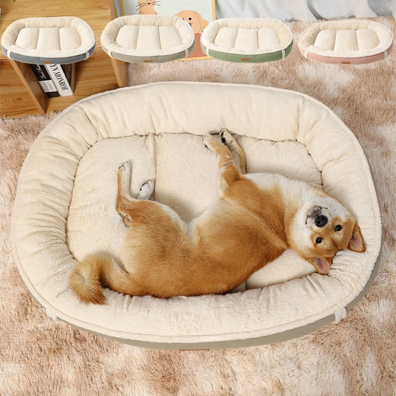 Winter Pet Bed – Warm Suede Cat & Dog Nest with Washable Pad