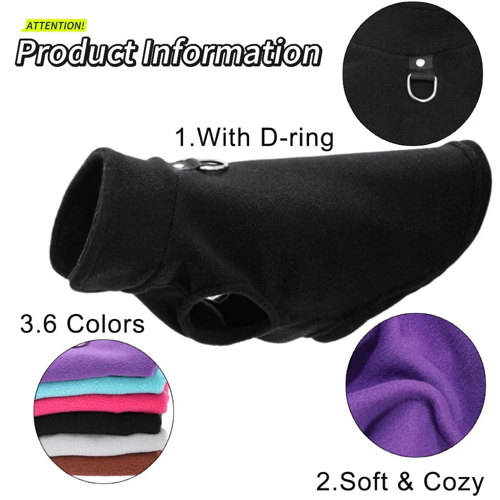 Winter Dog Jacket – Soft Cozy Vest with D-Ring for Small Dogs & Cats
