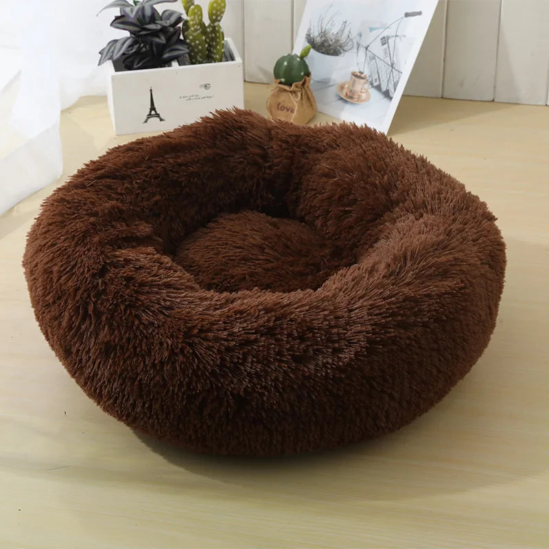 Plush Pet Nest – Warm Detachable Round Bed for Cats & Dogs
