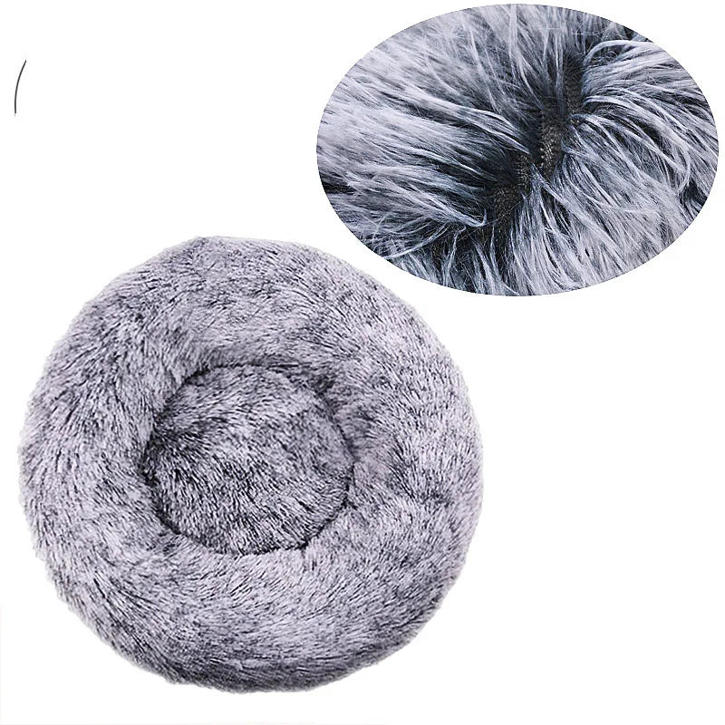Round Plush Pet Bed – Super Soft Warm Bed for Cats & Dogs (40–90cm)