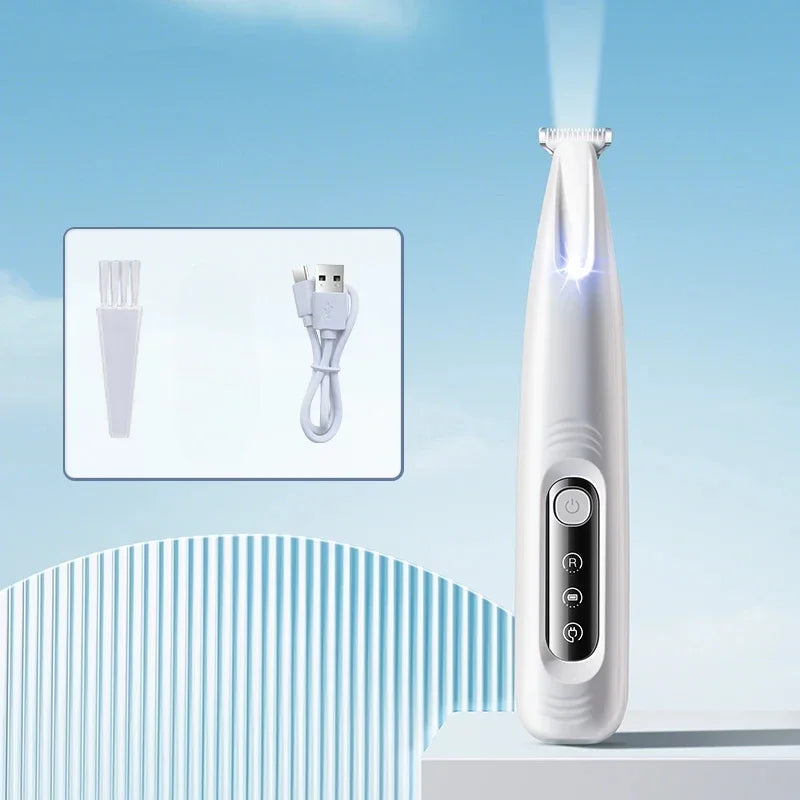 Type-C LED Dog Paw Trimmer – Waterproof Pet Hair Clipper