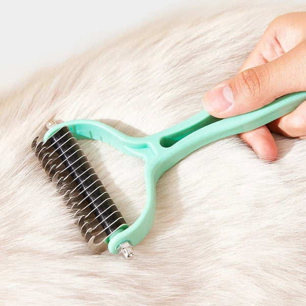 Double-Sided Pet Brush – Cat & Dog Fur Knot Cutter Comb