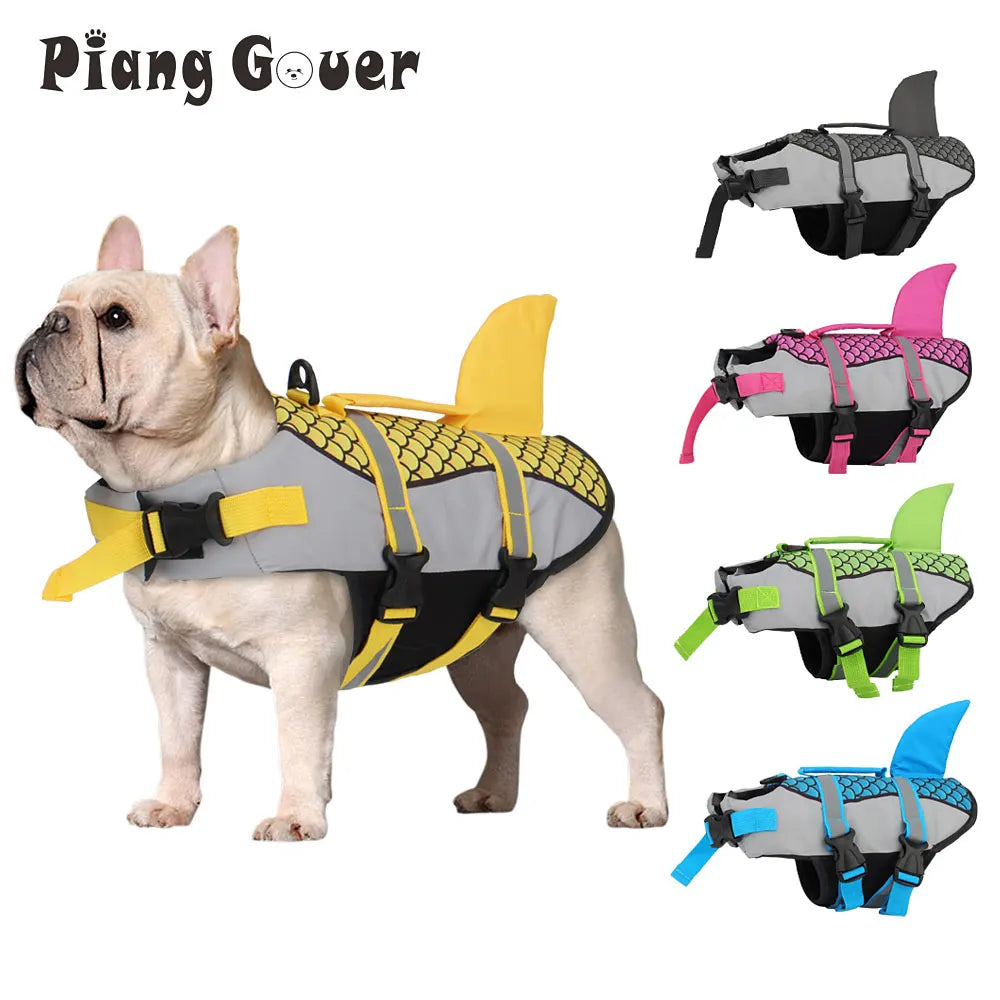 Shark Dog Life Jacket – Pet Swim Vest & Safety Harness