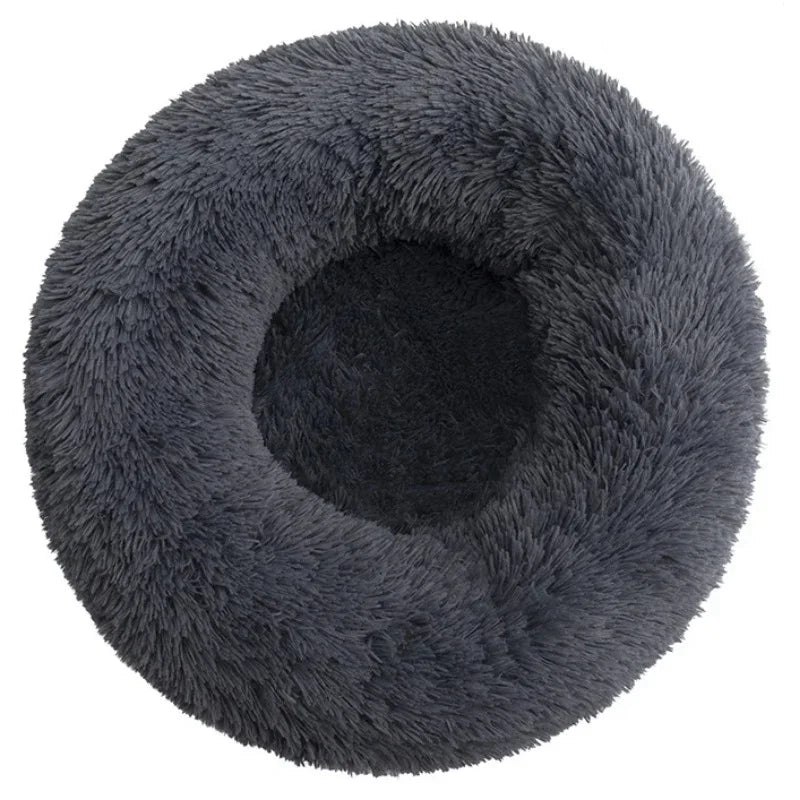 Round Plush Pet Bed – Super Soft Warm Bed for Cats & Dogs (40–90cm)